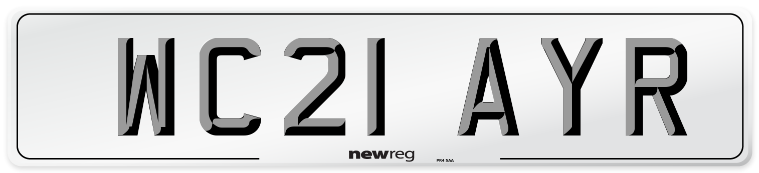 WC21 AYR Number Plate from New Reg